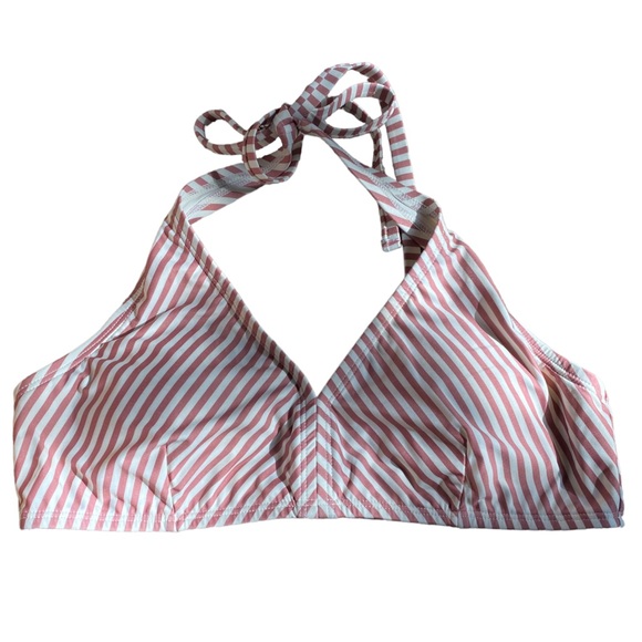 Anthropologie Striped Blush Pink Bikini Top